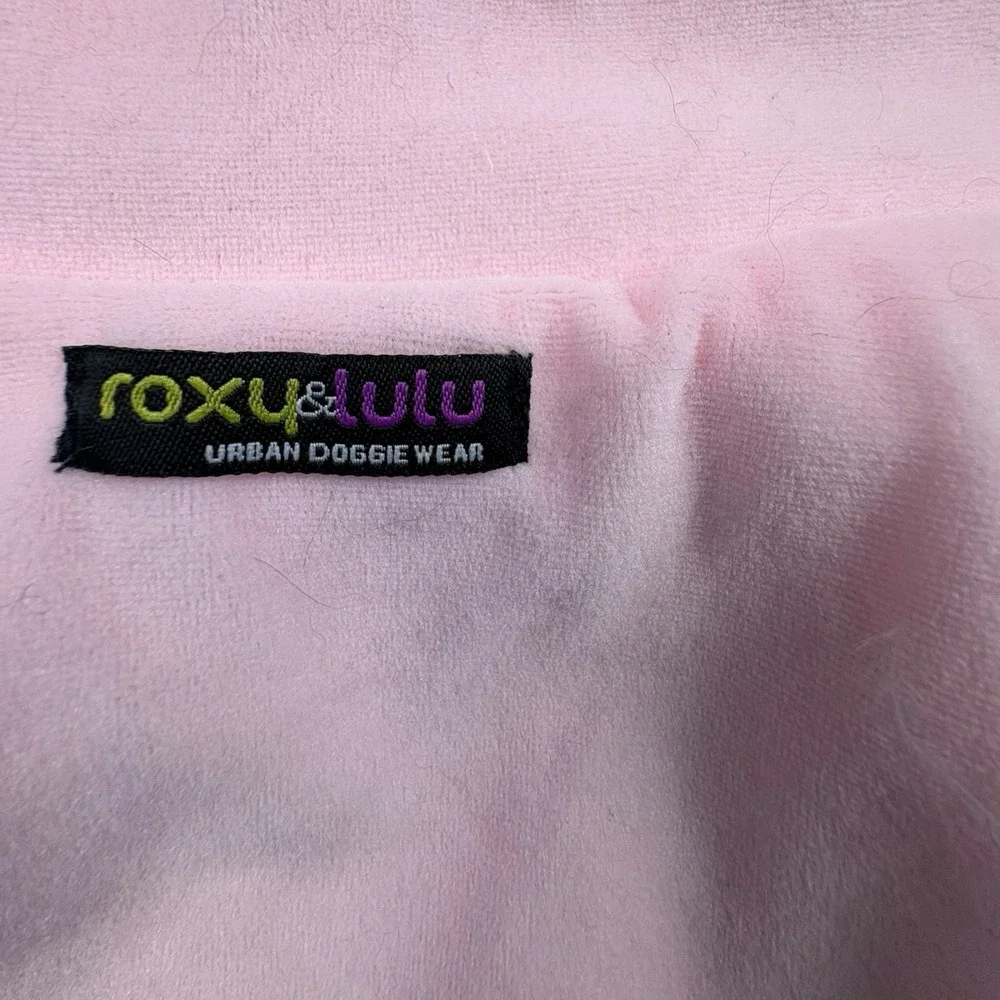 Roxy & Lulu Pink Plush Dog‎ Coat Faux Fur Hood Rhinestone Trim NWT